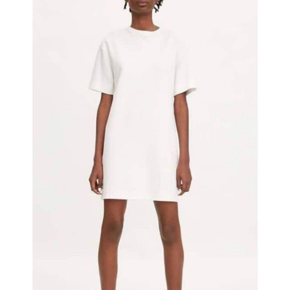 Zara White Short Sleeve Mini Dress